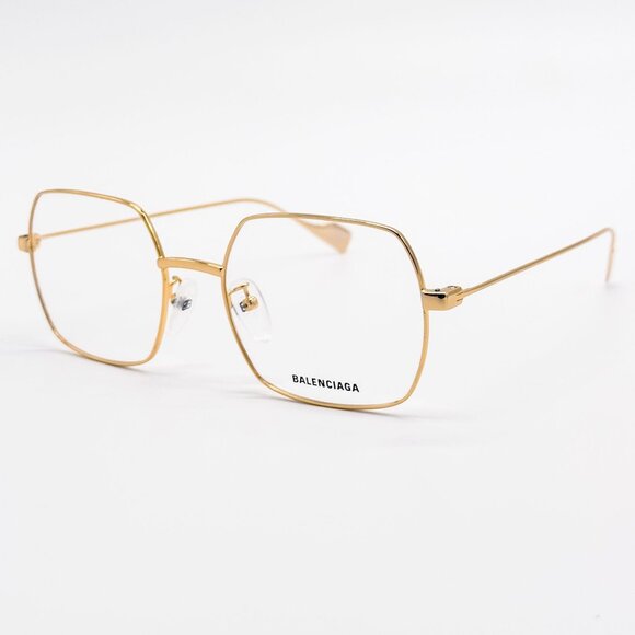 NEW BALENCIAGA EYEGLASSES BB0090O 003 SQUARE GOLD WOMEN EYEWEAR BALENCIAGA - Picture 3 of 9